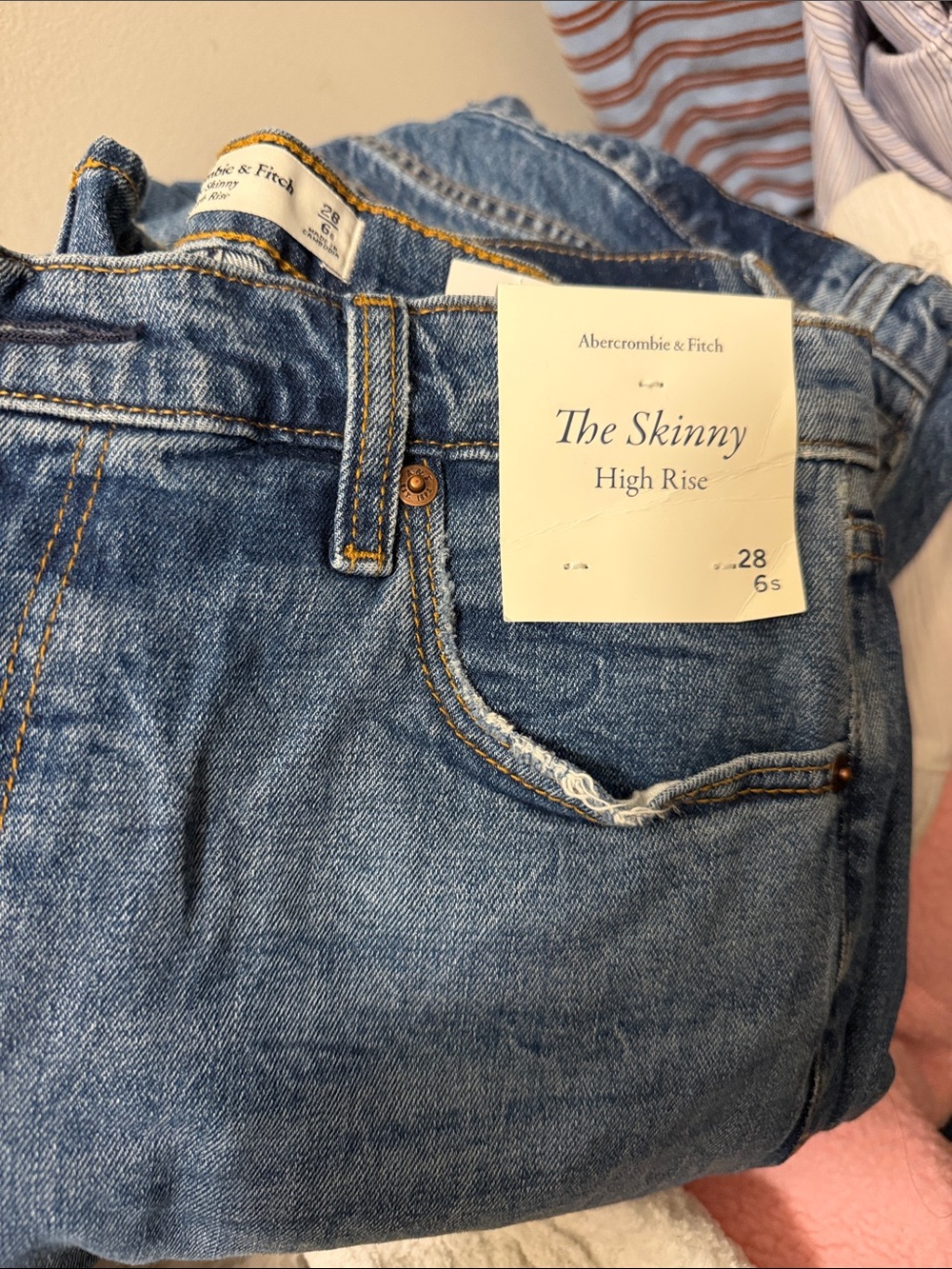 Abercrombie & Fitch Skinny High Rise Jeans - Light Blue